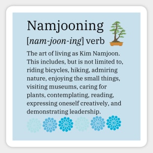 Namjooning - RM of BTS - Indigo - bicycling flowers plants for ARMY Sticker